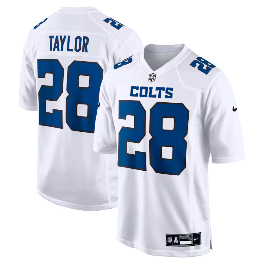 Men's Indianapolis Colts Jonathan Taylor Nike Tundra White Fashion Game Jersey