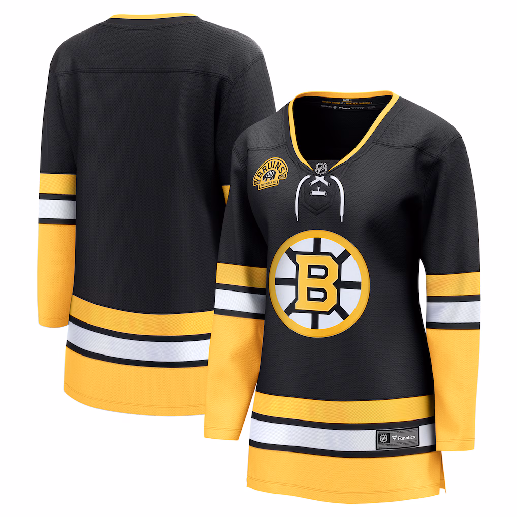 Women's Boston Bruins Fanatics Black Alternate 100th Anniversary Breakaway Jersey