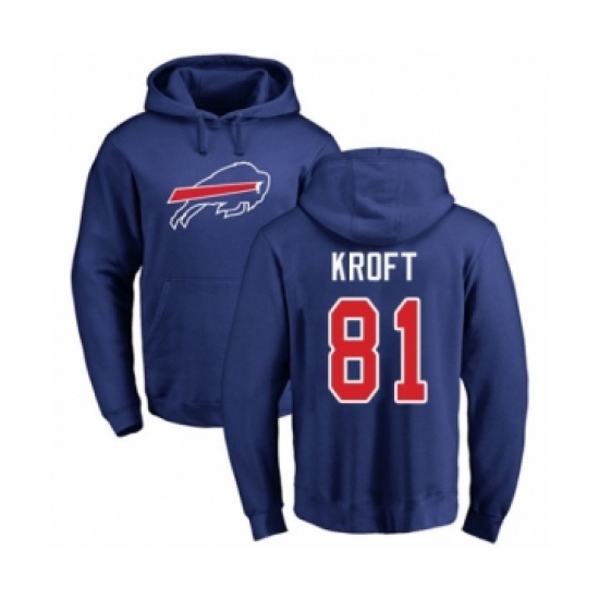 Football Buffalo Bills #81 Tyler Kroft Royal Blue Name & Number Logo Pullover Hoodie