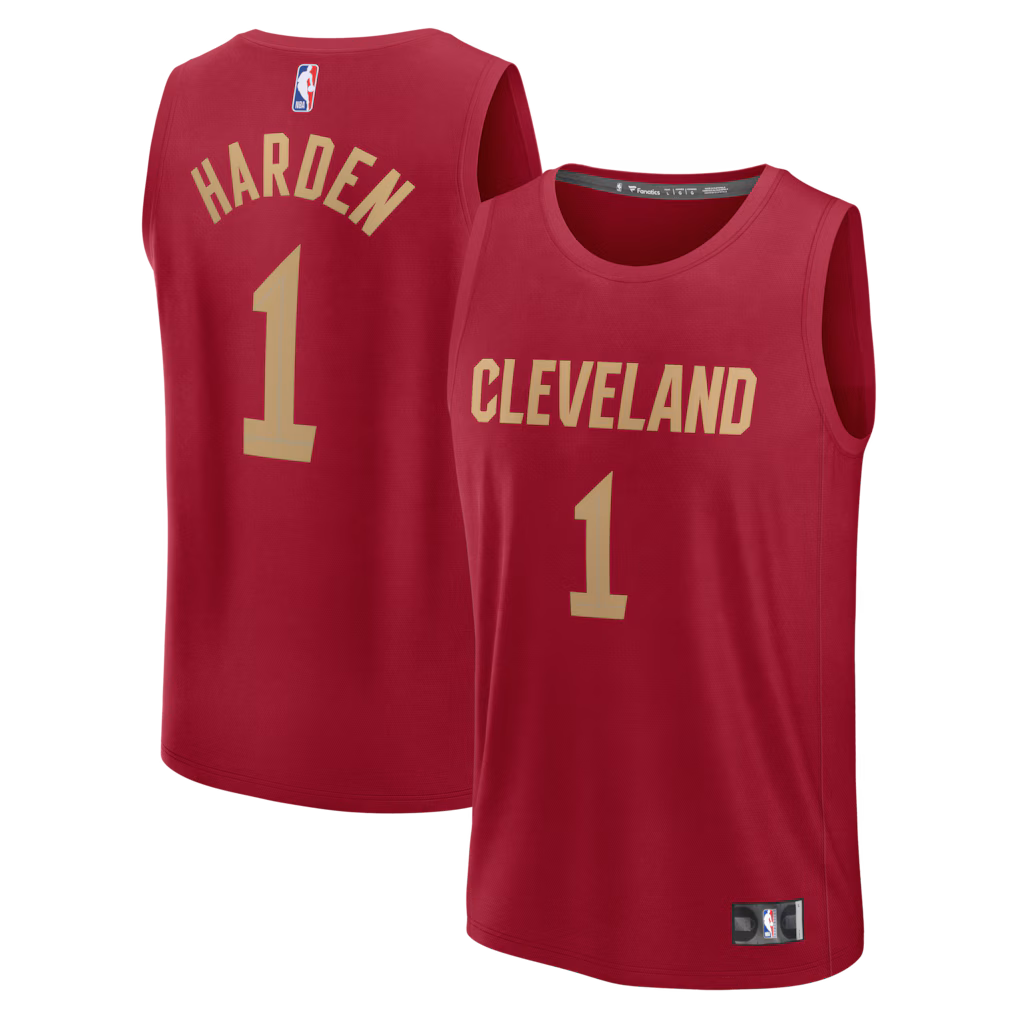 Men's Cleveland Cavaliers James Harden Fanatics Wine Fast Break Replica Jersey - Icon Edition