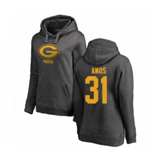 Football Women's Green Bay Packers #31 Adrian Amos Ash One Color Pullover Hoodie