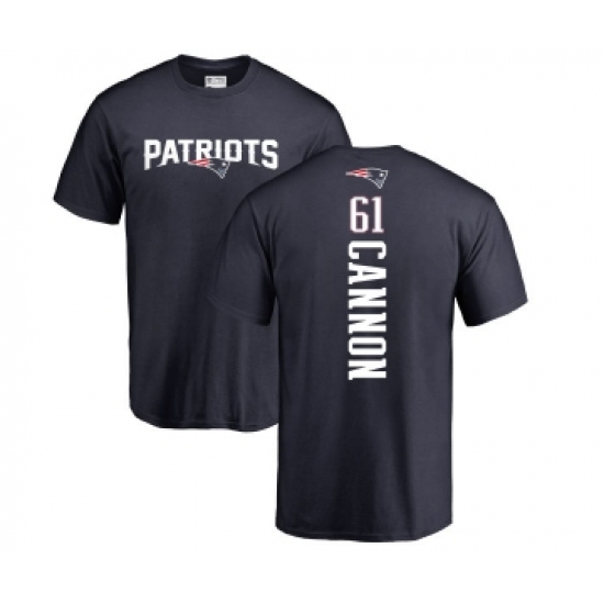 Football New England Patriots #61 Marcus Cannon Navy Blue Backer T-Shirt