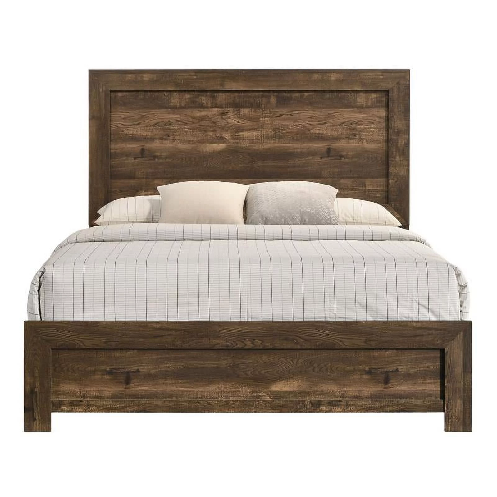 Furniture of America Kodo Rustic Wood Full Panel Bed in Walnut - Curated Treasures Market