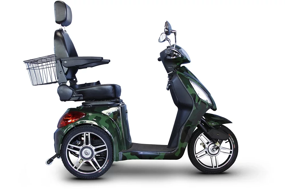 EWheels 3 Wheeled Wide Body Mobility Scooter w/ Anti Theft Alarm, Red