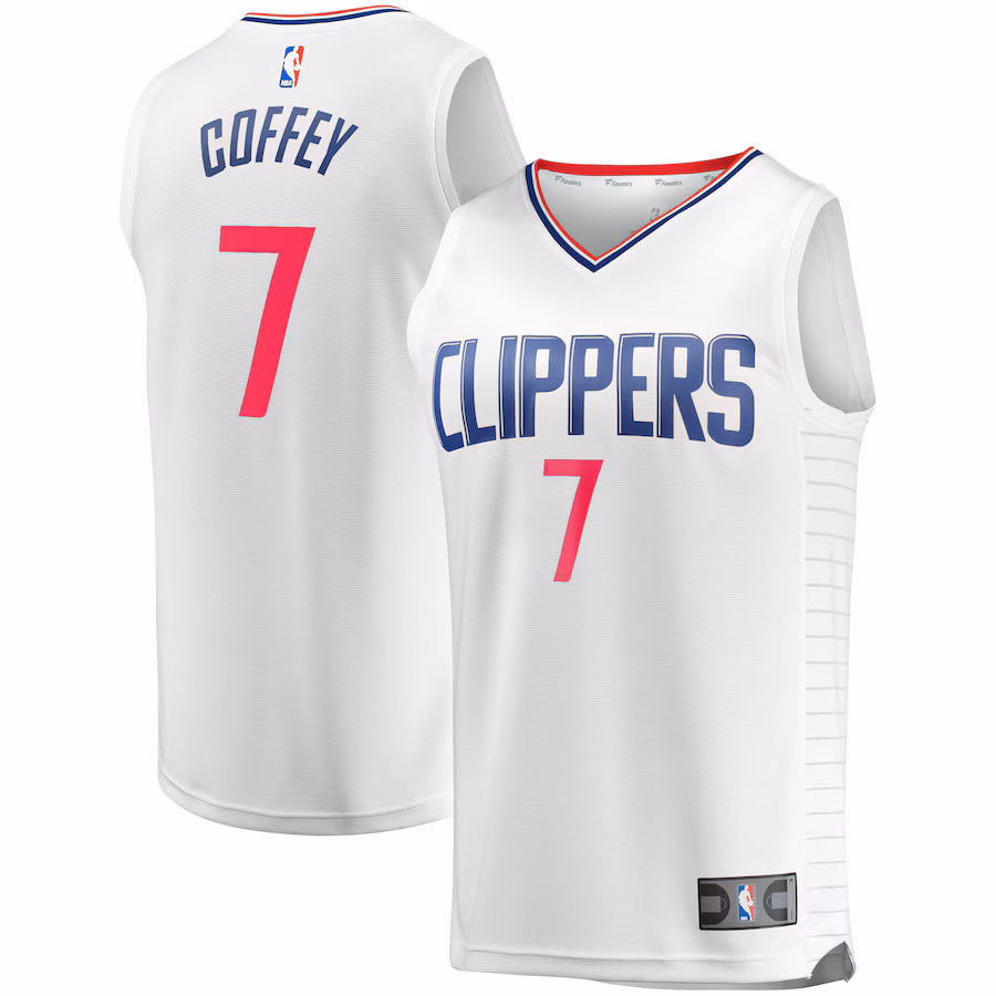 Men's LA Clippers Amir Coffey Fanatics White Fast Break Replica Player Jersey - Association Edition