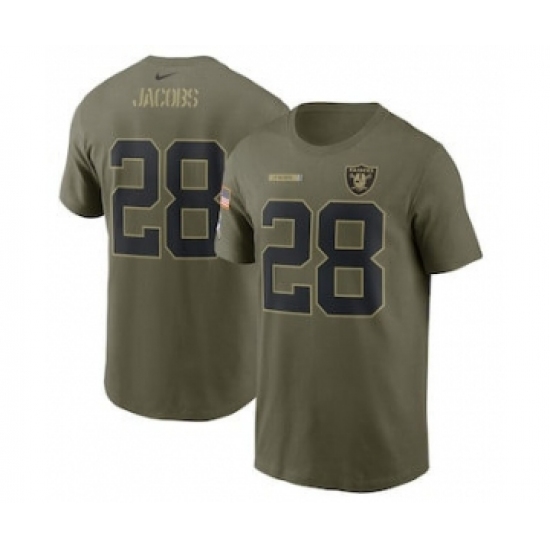 Men's Las Vegas Raiders Josh Jacobs Football Camo 2021 Salute To Service Name & Number T-Shirt