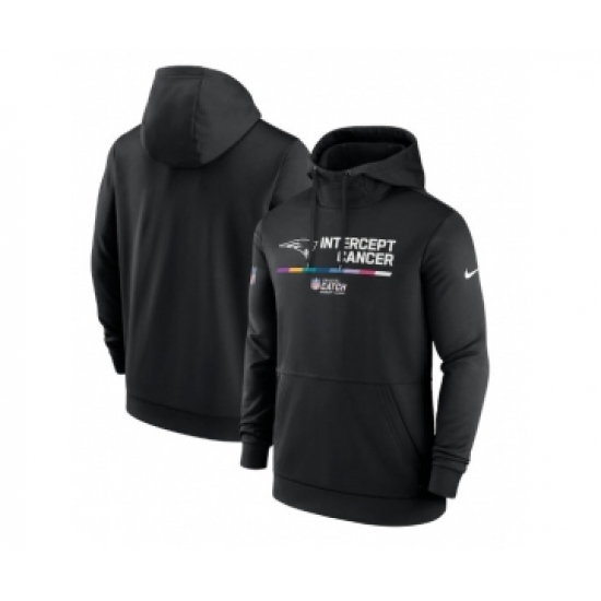 Men's New England Patriots 2022 Black Crucial Catch Therma Performance Pullover Hoodie