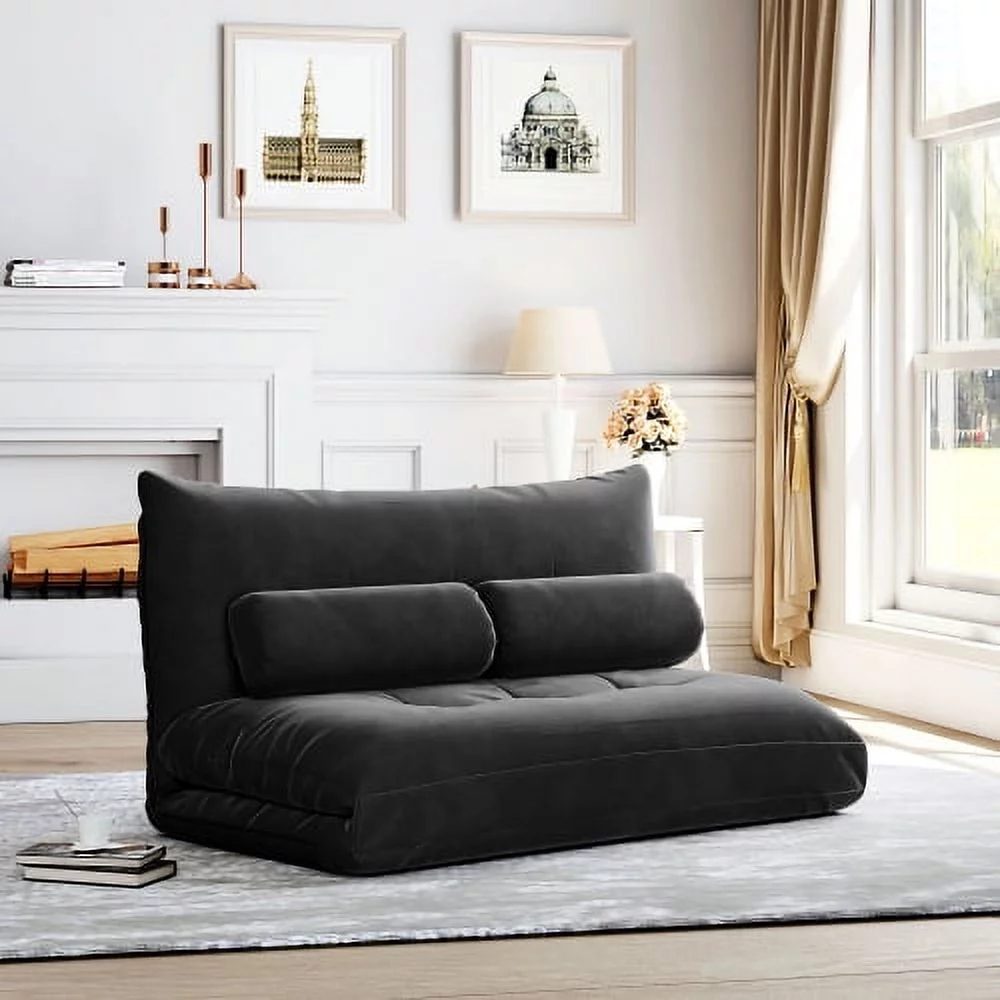 ZJbiubiuHome Orisfur. Lazy Sofa Adjustable Folding Futon Sofa Video Gaming Sofa with Two Pillows - Curated Treasures Market