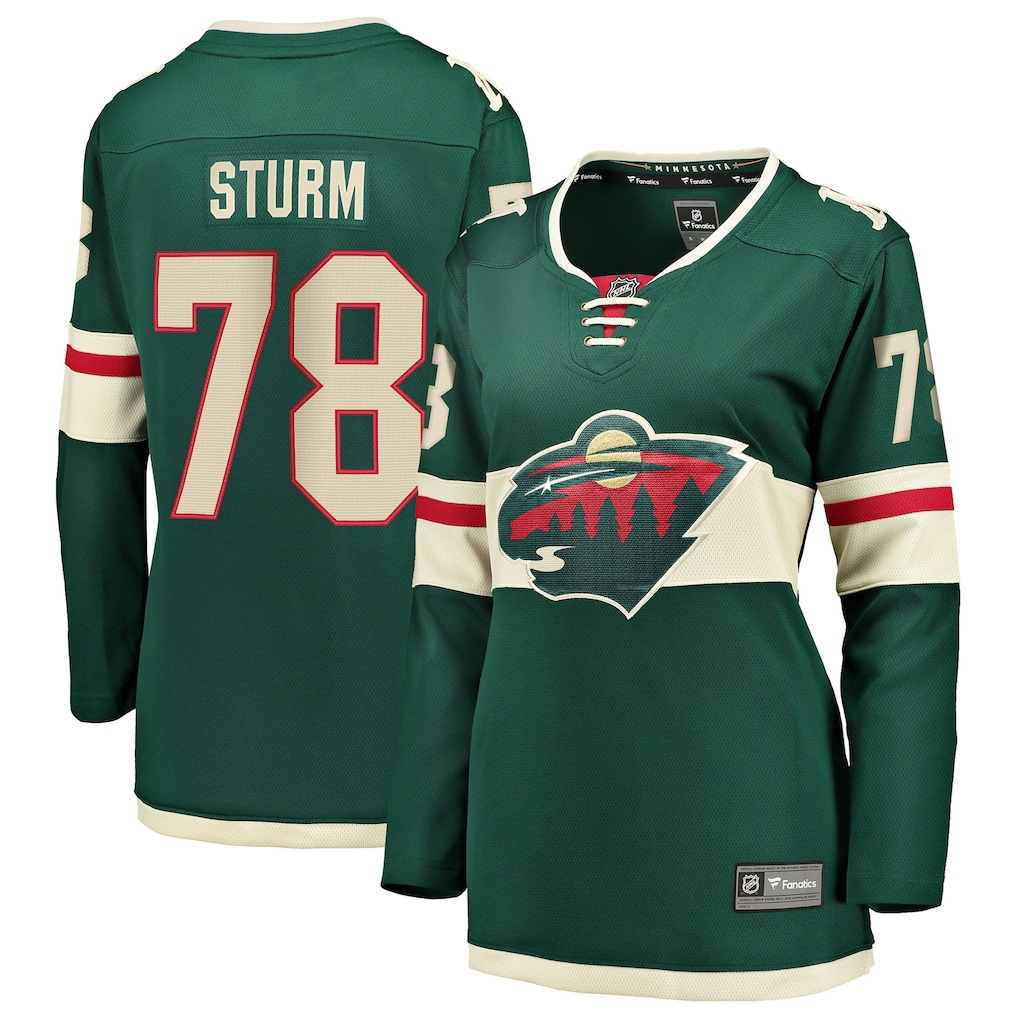 Women's Minnesota Wild Nico Sturm Fanatics Green Home Breakaway Jersey