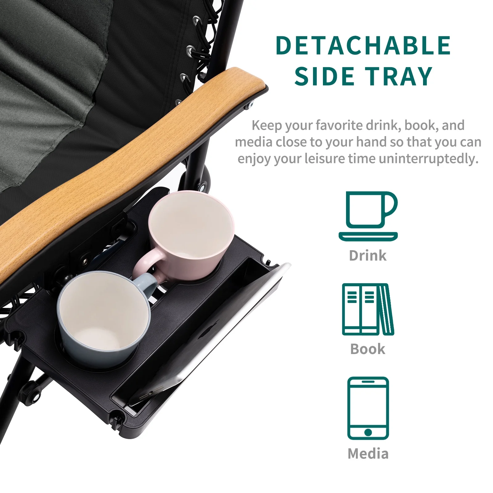 Amopatio Zero Gravity Chair Set of 2 XL 30In Oversized Outdoor Anti Gravity Chairs Patio Lounge Folding Adjustable Chair with Cup Holder Foot Pad & Padded Headrest, Support 500lbs - Curated Treasures Market