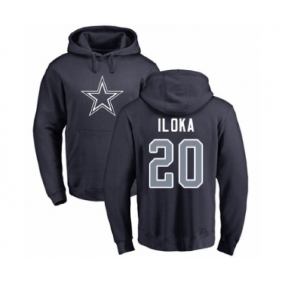 Football Dallas Cowboys #20 George Iloka Navy Blue Name & Number Logo Pullover Hoodie