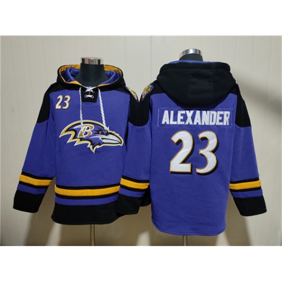 Men's Baltimore Ravens #23 Jaire Alexander Ageless Must-Have Lace-Up Pullover Hoodie