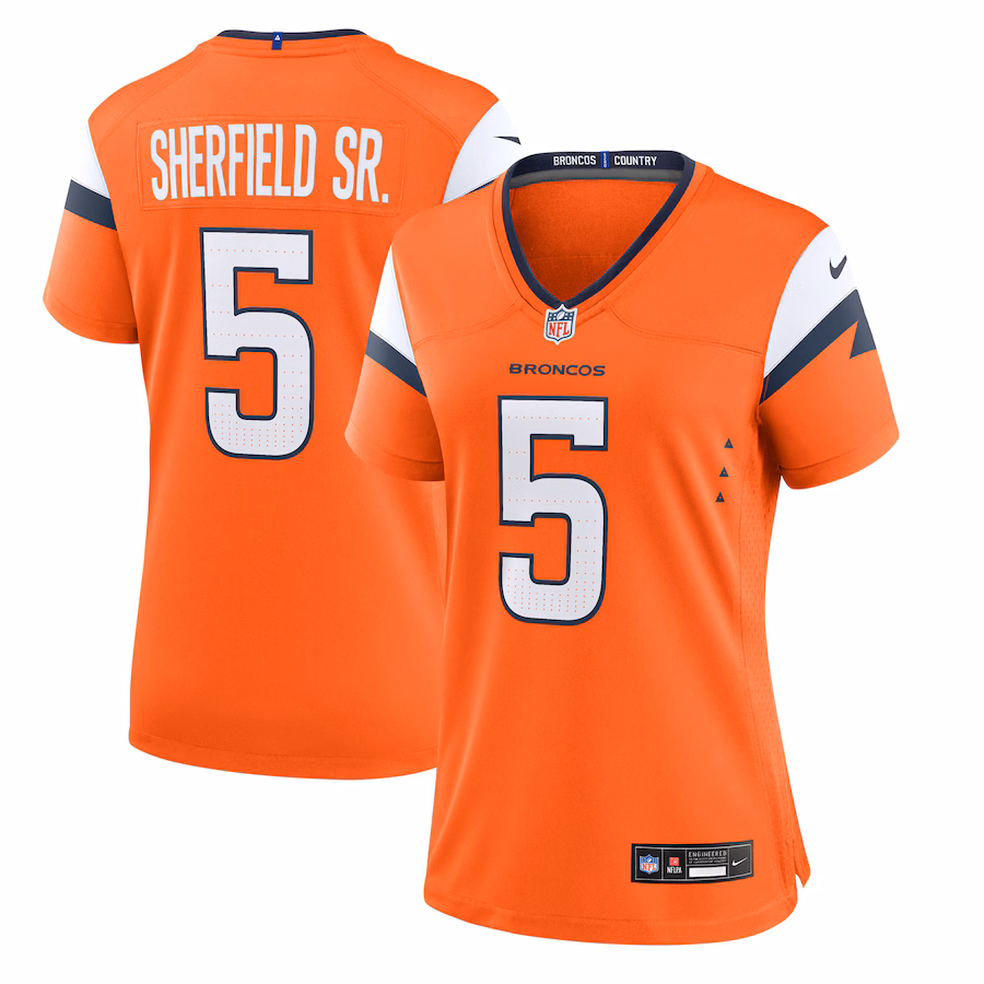 Women's Denver Broncos Trent Sherfield Sr. Nike Orange Team Game Jersey