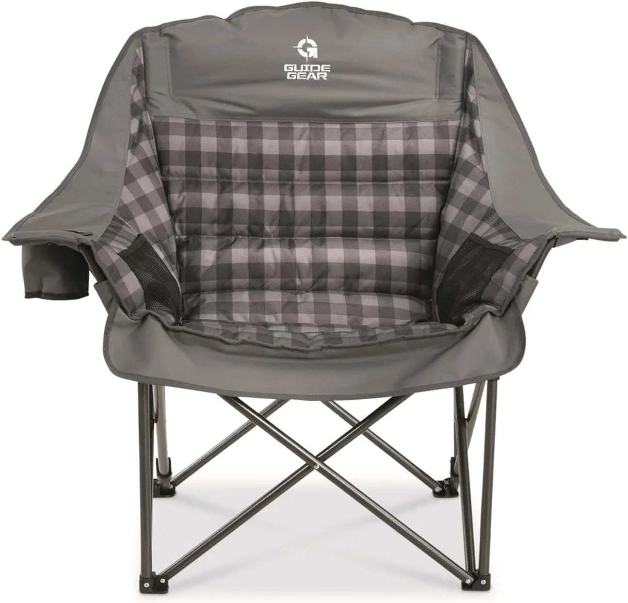 Oversized Extra Large Padded Camping Chair, Portable, Folding, Large Camp Lounge Chairs for Outdoor, Adults, Men and Women, Heavy-Duty 400 Pound Capacity, with Cup Holder - Curated Treasures Market