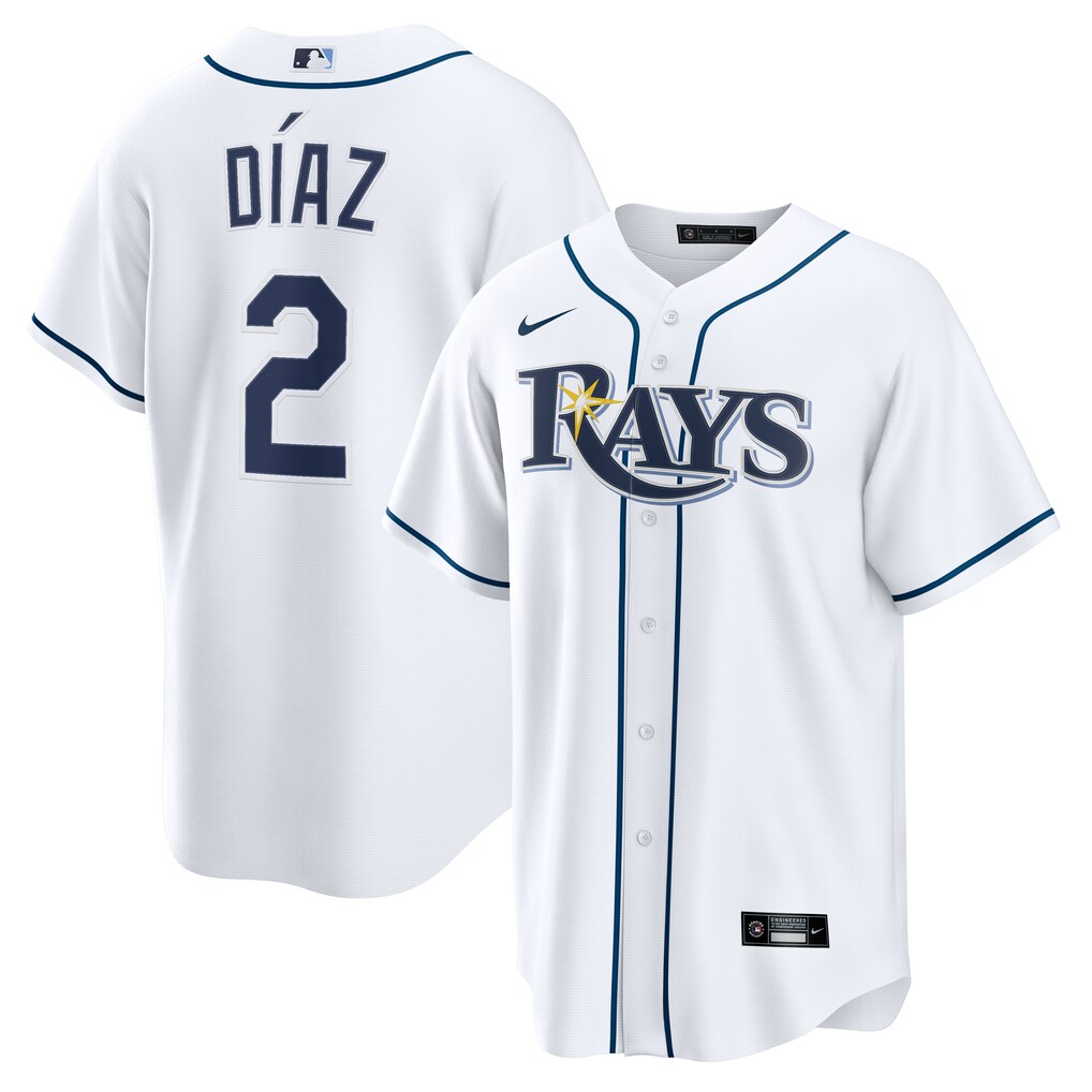 Men's  Tampa Bay Rays Yandy Díaz Nike White Home Replica Jersey