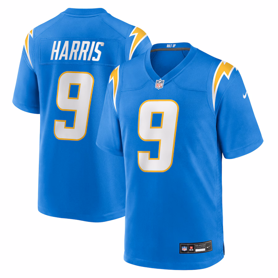 Men's Los Angeles Chargers Tre Harris Nike Powder Blue Team Game Jersey