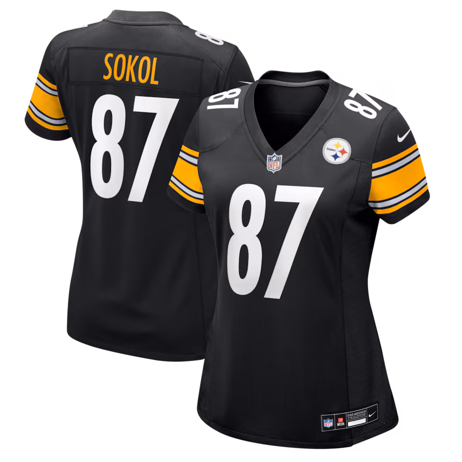 Women's Pittsburgh Steelers Matt Sokol Nike Black Team Game Jersey