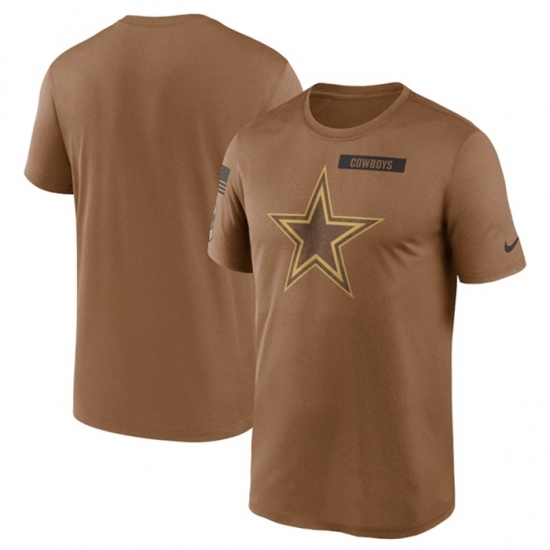Men's Dallas Cowboys 2023 Brown Salute To Service Legend Performance T Shirt