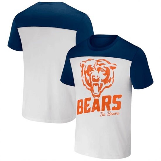 Men's Chicago Bears Cream Navy X Darius Rucker Collection Colorblocked T Shirt