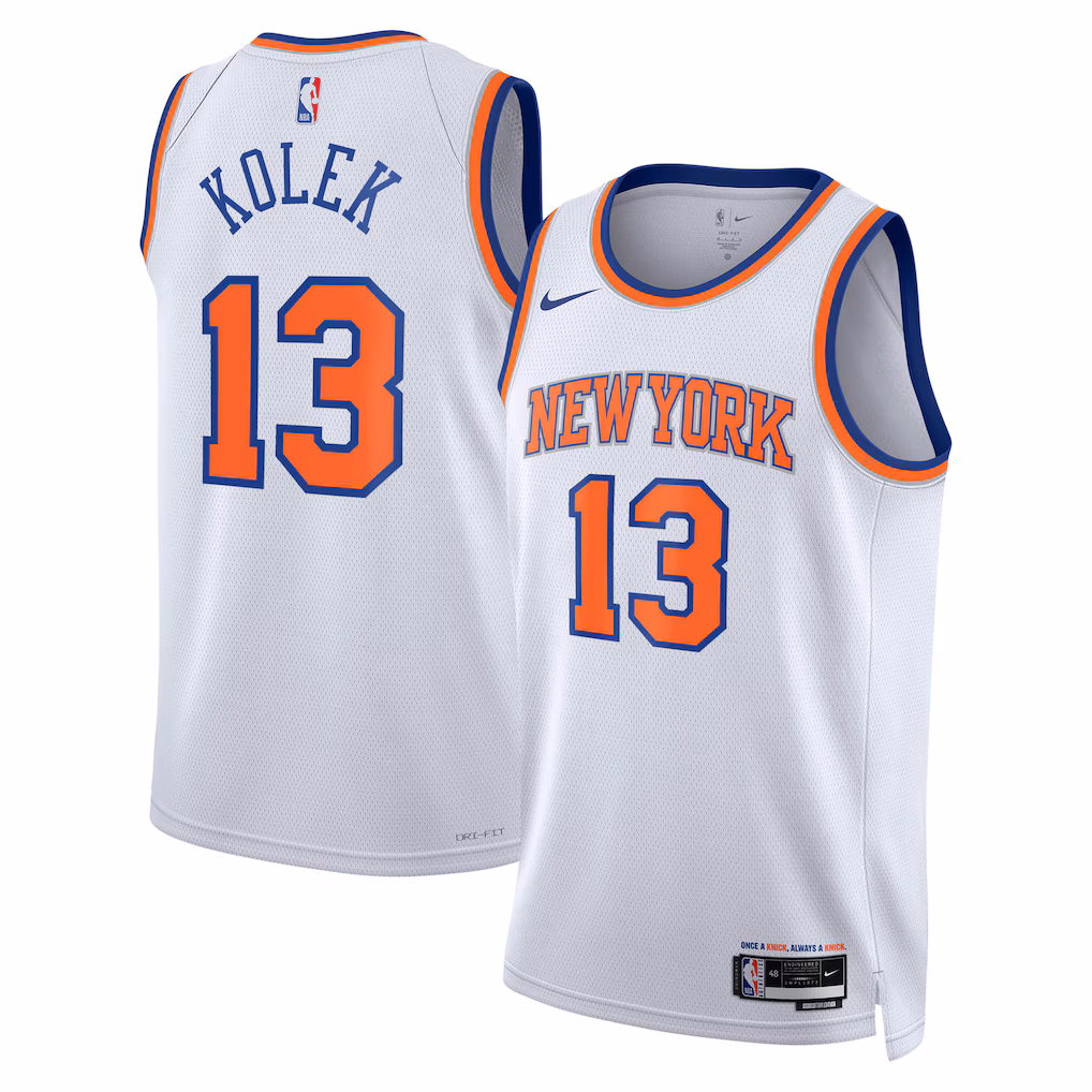 Unisex New York Knicks Tyler Kolek Nike White Swingman Jersey - Association Edition