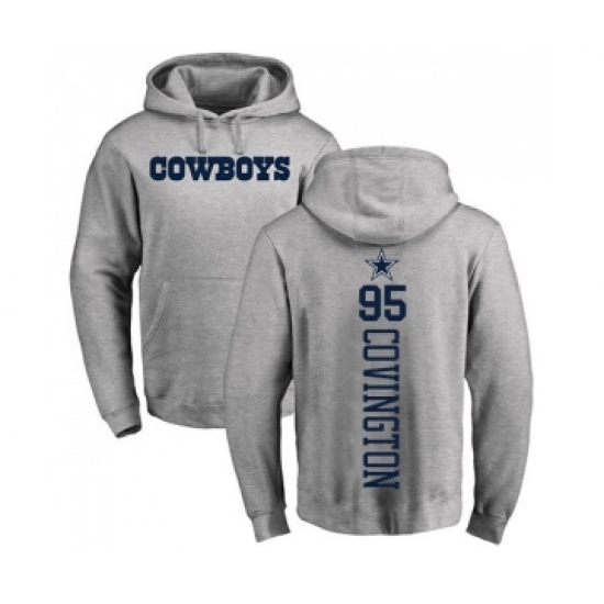Football Dallas Cowboys #95 Christian Covington Ash Backer Pullover Hoodie
