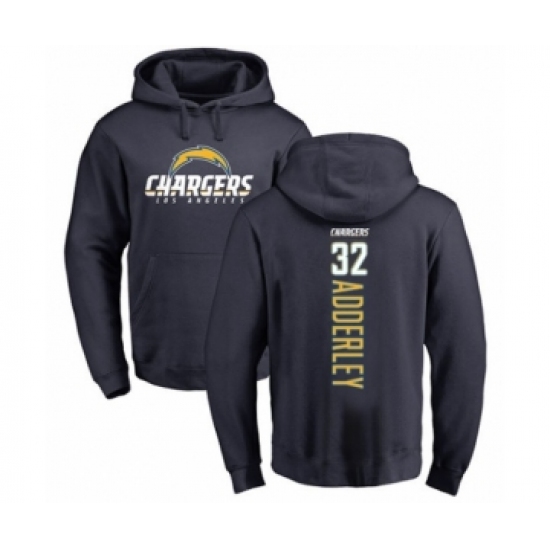 Football Los Angeles Chargers #32 Nasir Adderley Navy Blue Backer Pullover Hoodie
