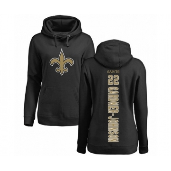Football Women's New Orleans Saints #22 Chauncey Gardner-Johnson Black Backer Pullover Hoodie