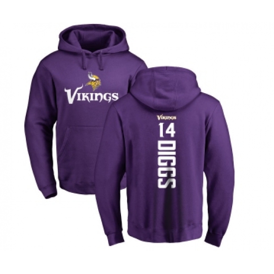 Football Minnesota Vikings #14 Stefon Diggs Purple Backer Pullover Hoodie