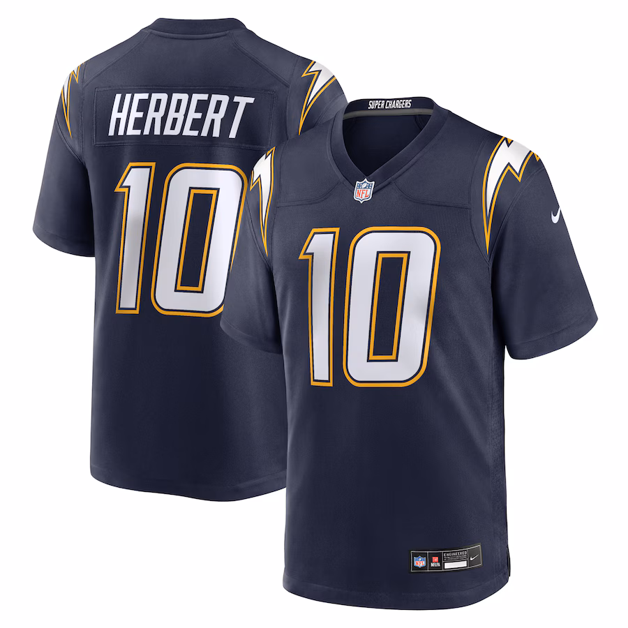 Men's Los Angeles Chargers Justin Herbert Nike Navy Alternate Super Chargers Game Player Jersey