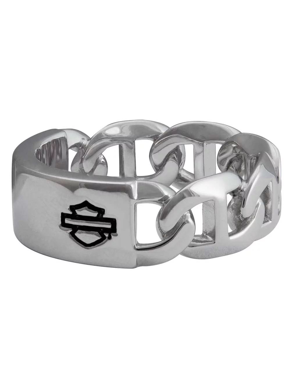Harley-Davidson Women's B&S Mariner Chain Ring - Silver Stainless Steel (10), Harley Davidson - Curated Treasures Market