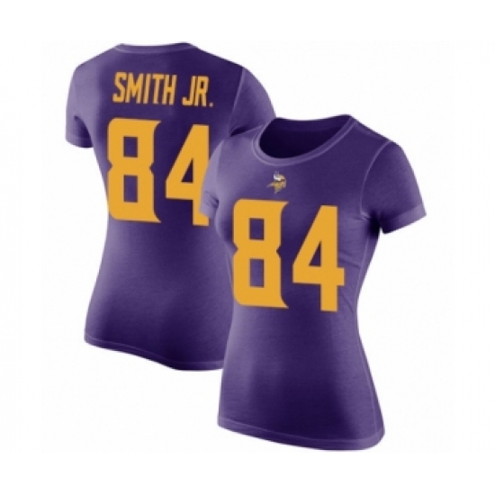 Football Women's Minnesota Vikings #84 Irv Smith Jr. Purple Rush Pride Name & Number T-Shirt