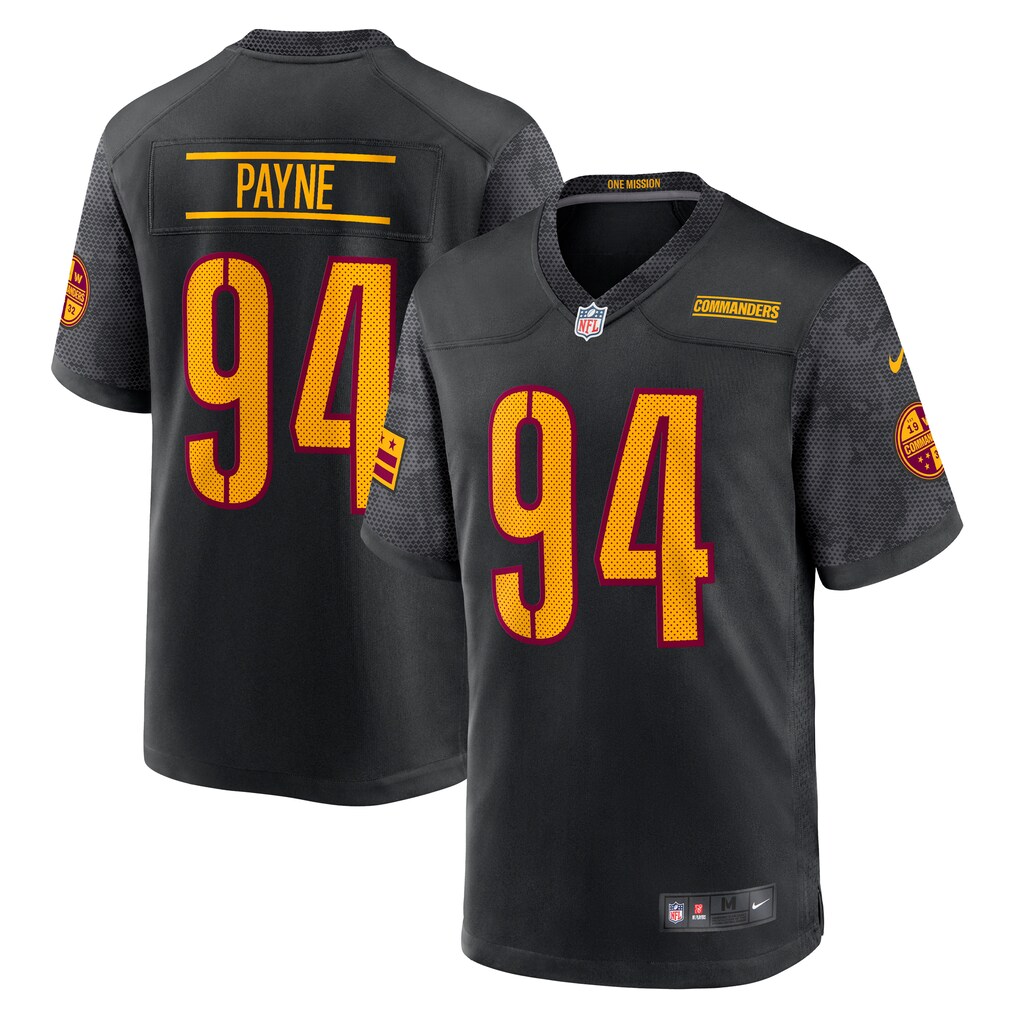 Men's Washington Commanders Da'Ron Payne Nike Black Alternate Game Jersey
