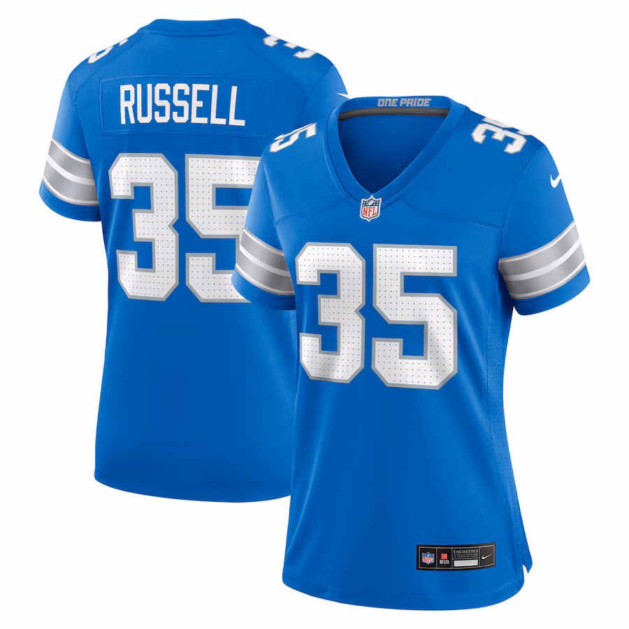 Women's Detroit Lions Tyson Russell Nike Blue Team Game Jersey