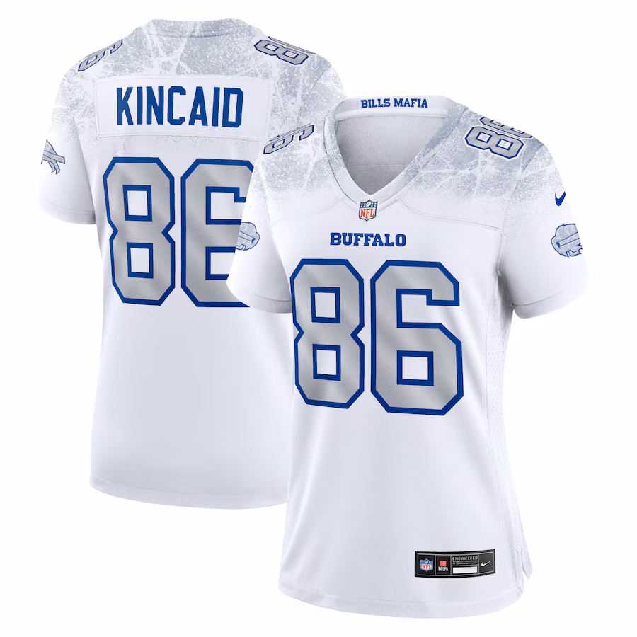 Women's Buffalo Bills Dalton Kincaid Nike White 2025 Rivalries Collection Game Jersey