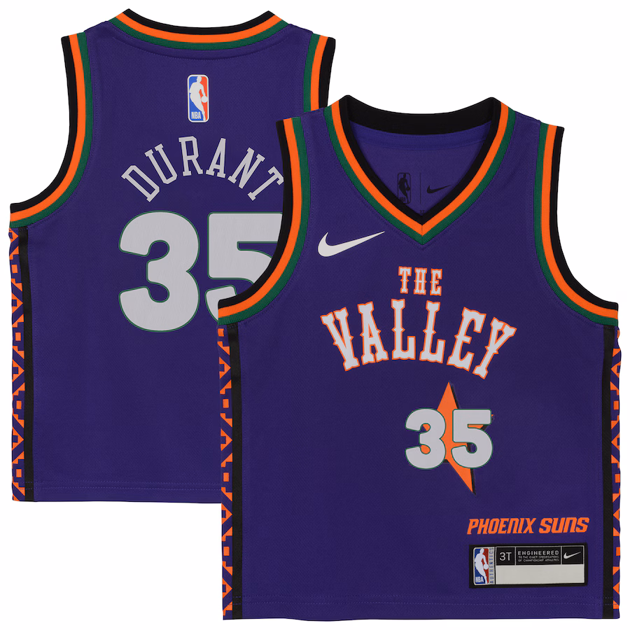 Preschool Phoenix Suns Kevin Durant Nike Purple 2024/25 Swingman Player Jersey - City Edition