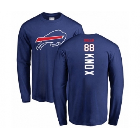 Football Buffalo Bills #88 Dawson Knox Royal Blue Backer Long Sleeve T-Shirt