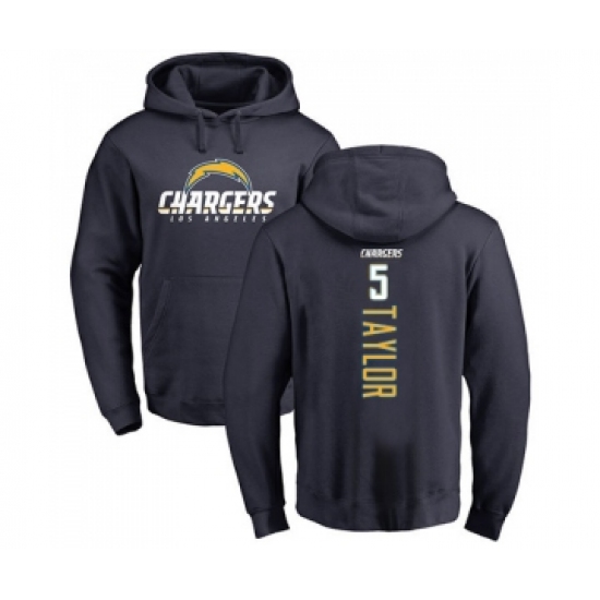Football Los Angeles Chargers #5 Tyrod Taylor Navy Blue Backer Pullover Hoodie