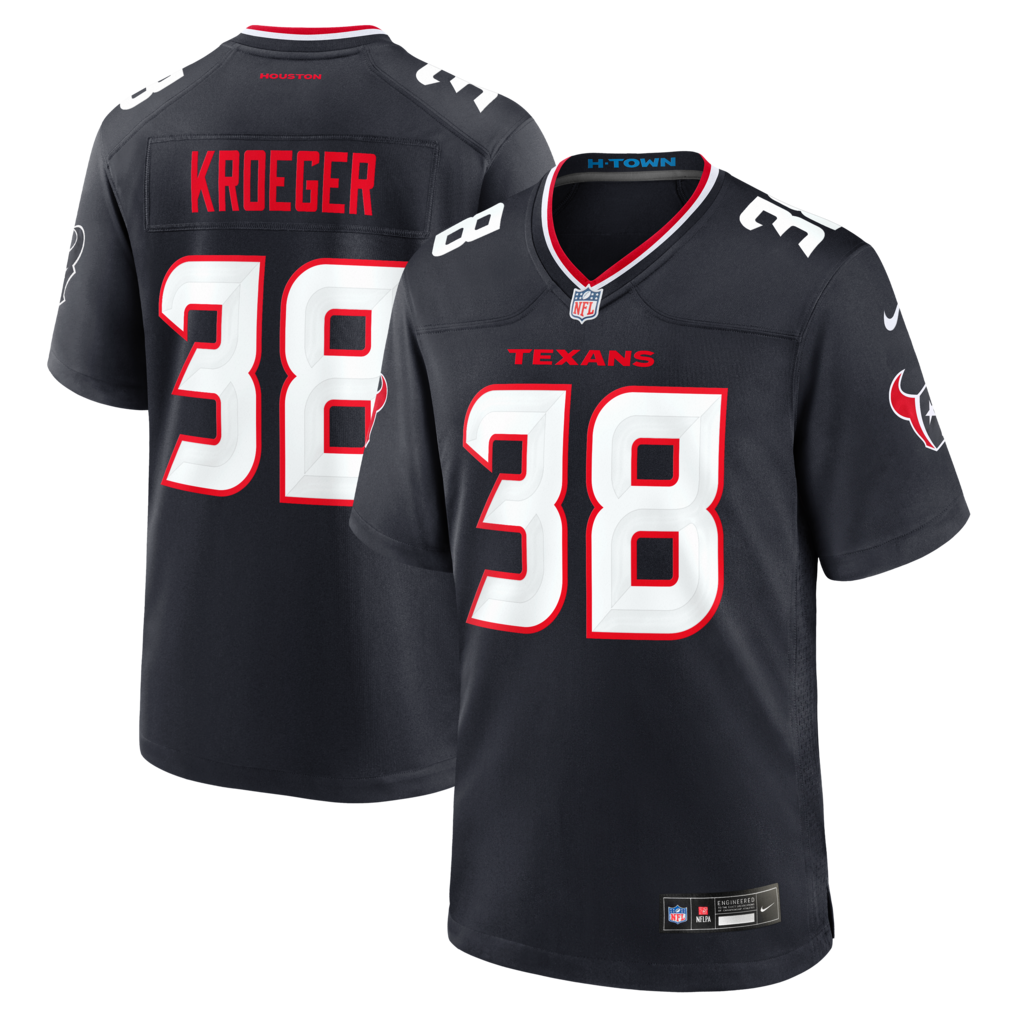 Men's Houston Texans Kai Kroeger Nike Navy Team Game Jersey