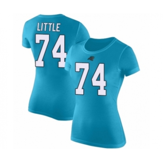 Football Women's Carolina Panthers #74 Greg Little Blue Rush Pride Name & Number T-Shirt