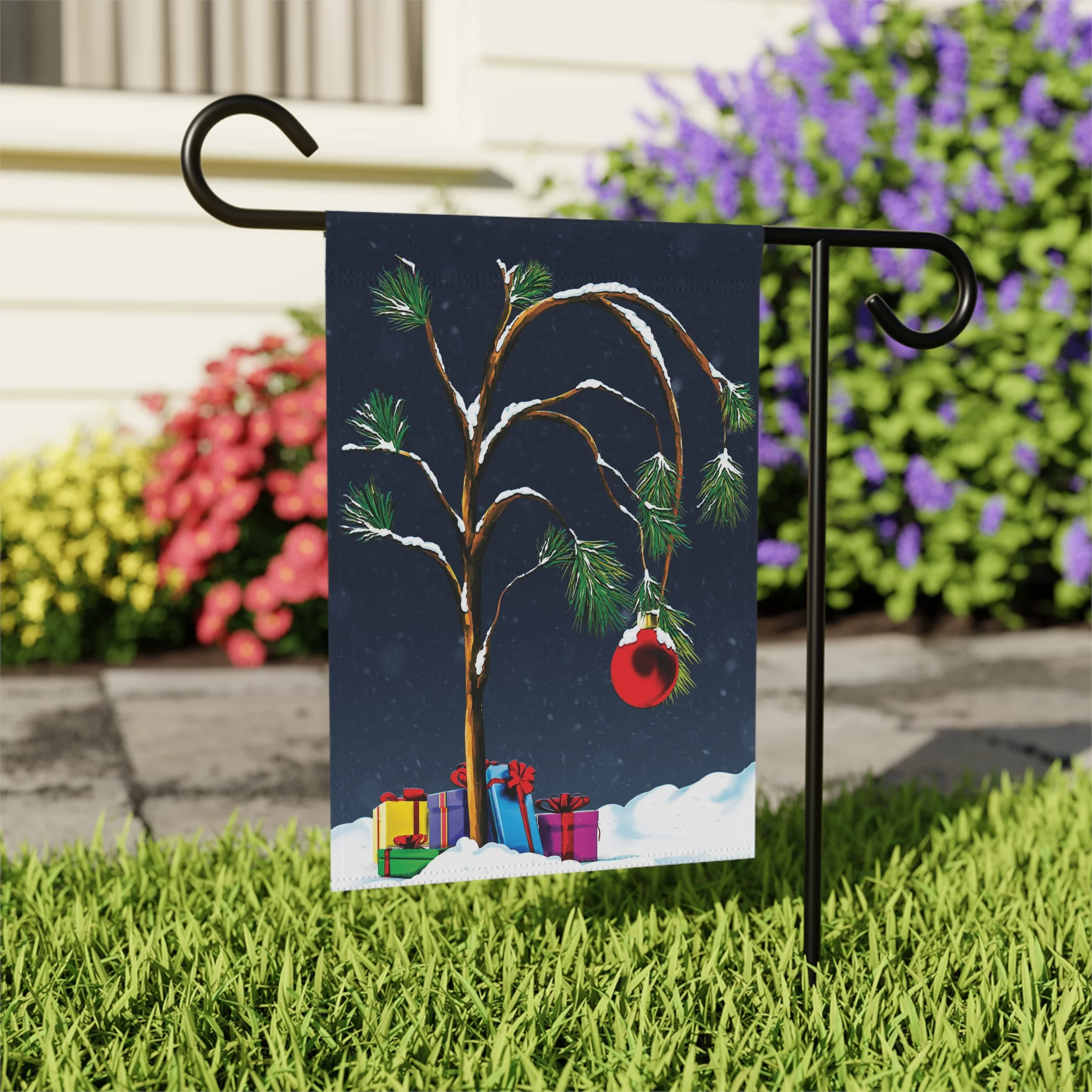 Envisage Christmas Tree Charlie Brown Funny Garden Yard Flag Outdoor Decor - Curated Treasures Market