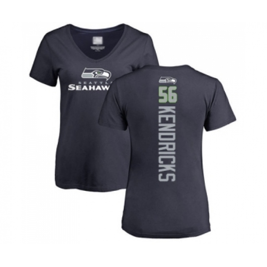 Football Women's Seattle Seahawks #56 Mychal Kendricks Navy Blue Backer T-Shirt