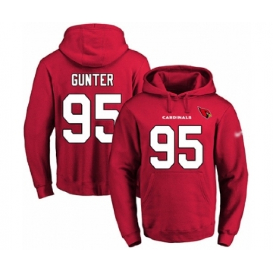 Football Men's Arizona Cardinals #95 Rodney Gunter Red Name & Number Pullover Hoodie