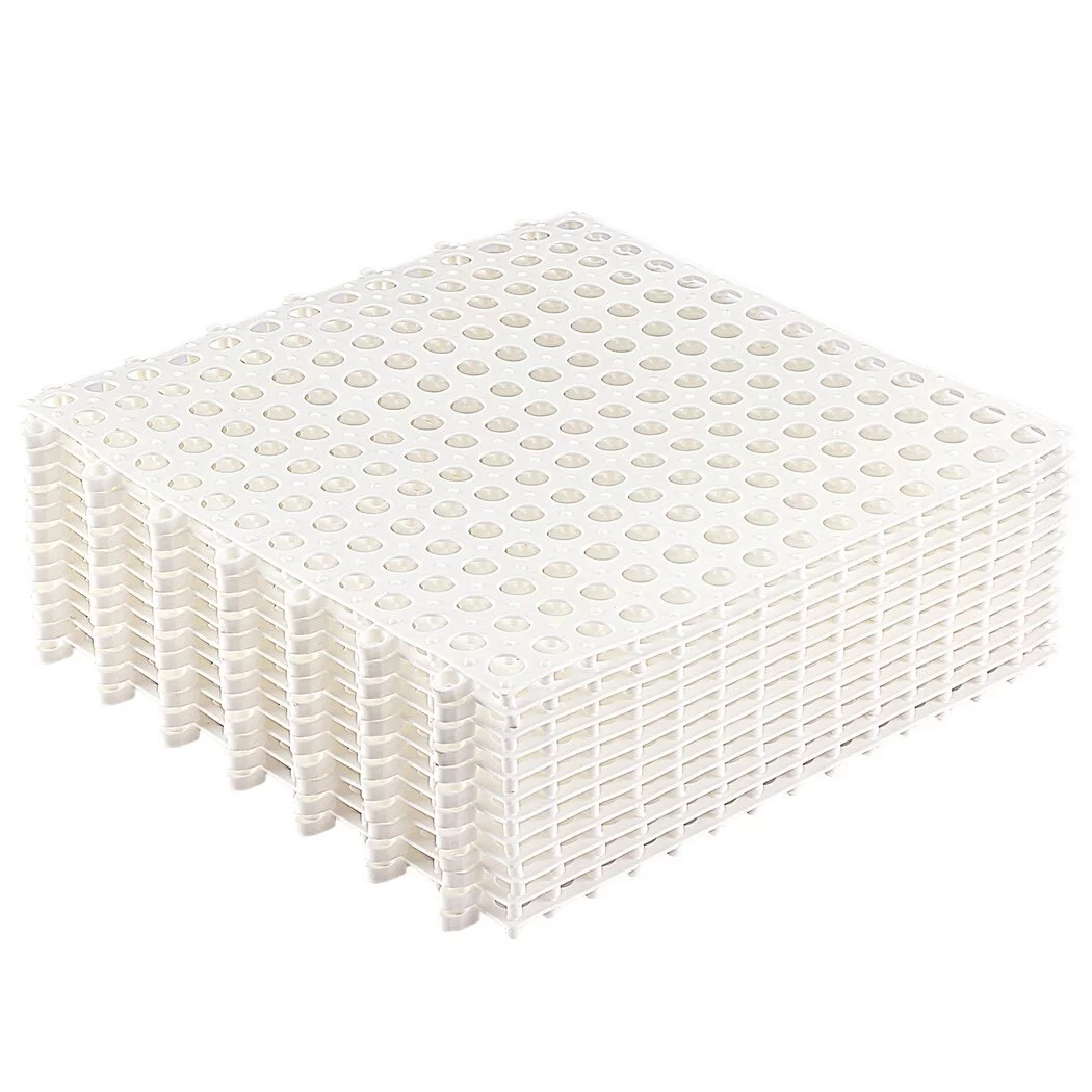 Dry Deck Tiles, 12 Pcs 12x12inch Interlocking Floor Tiles, Non-Slip Plastic Drainage Tiles, Modular Interlocking Cushion for Wet Areas Bathroom Kitchen Balcony Patio Pet Areas - Curated Treasures Market