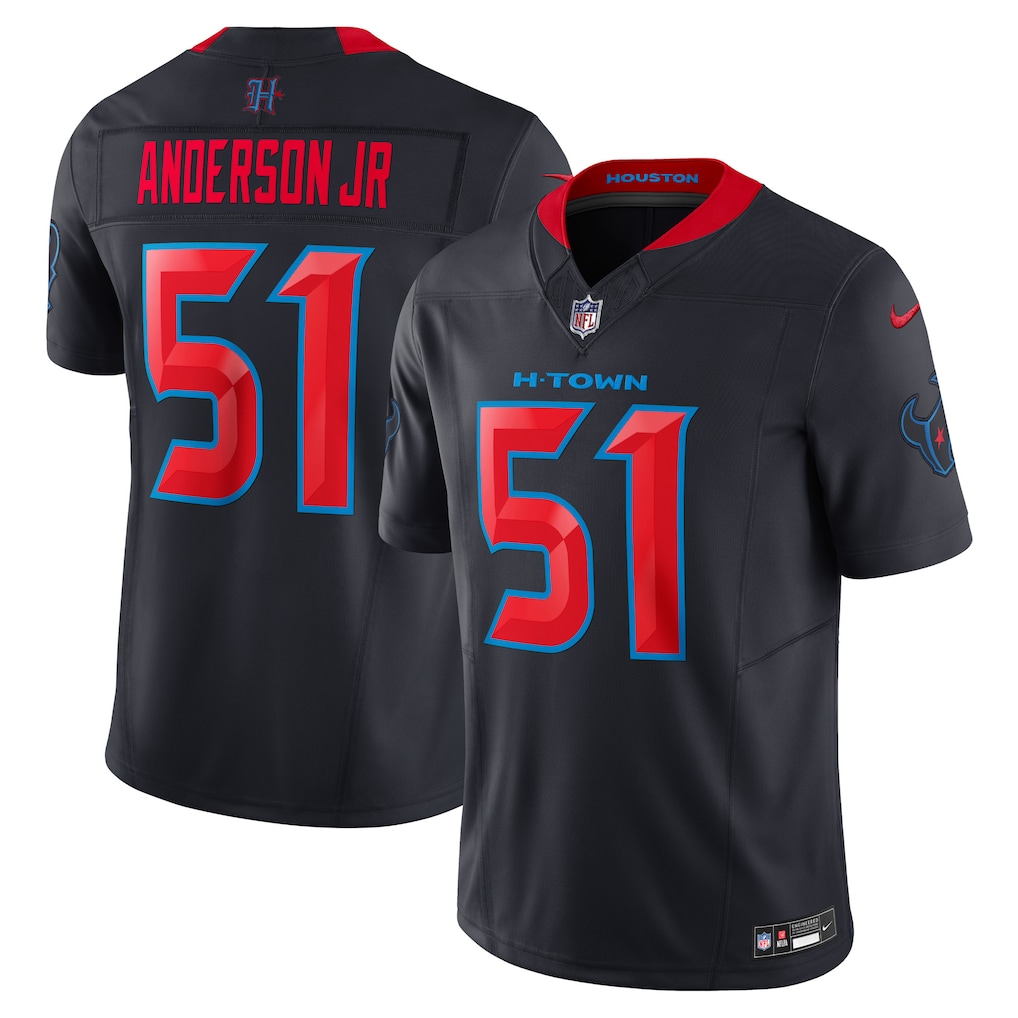Men's Houston Texans Will Anderson Jr. Nike Navy Vapor F.U.S.E. Stitched Limited Jersey