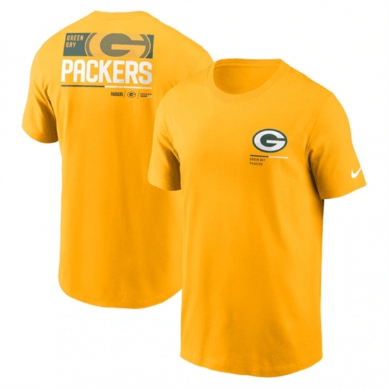 Men's Green Bay Packers Yellow Team Incline T Shirt