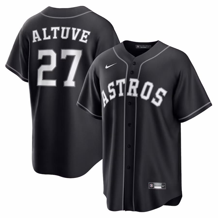 Men's Houston Astros Jose Altuve Nike Black Replica Player Jersey