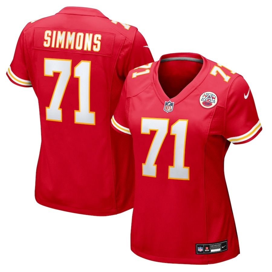 Women's Kansas City Chiefs Josh Simmons Nike Red Team Game Jersey