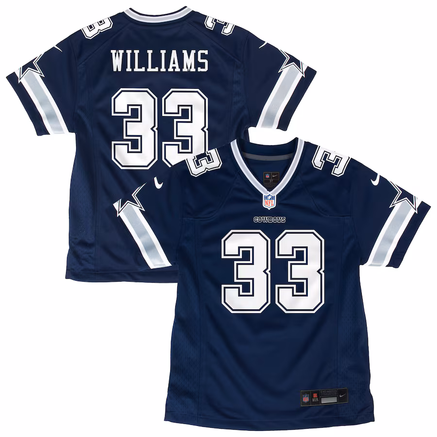 Youth Dallas Cowboys Javonte Williams Nike Navy Game Jersey