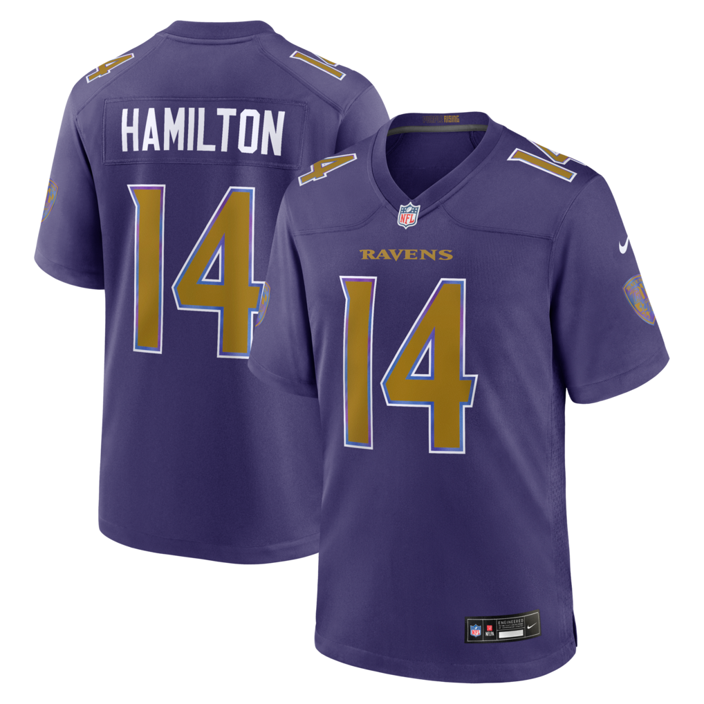 Men's Baltimore Ravens Kyle Hamilton Nike Purple Alternate Game Jersey
