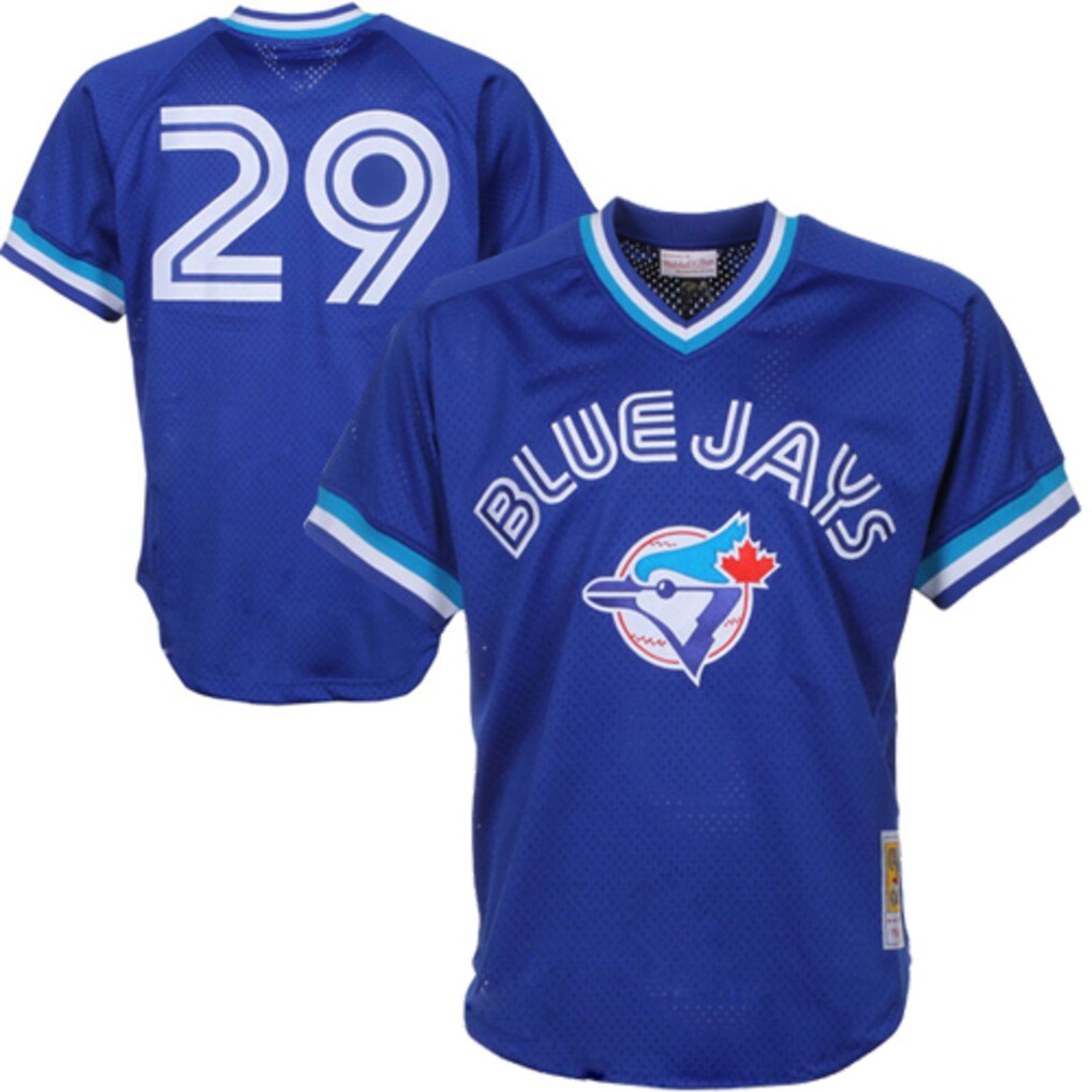 Men's Toronto Blue Jays Joe Carter Mitchell & Ness Royal Authentic Batting Practice Jersey